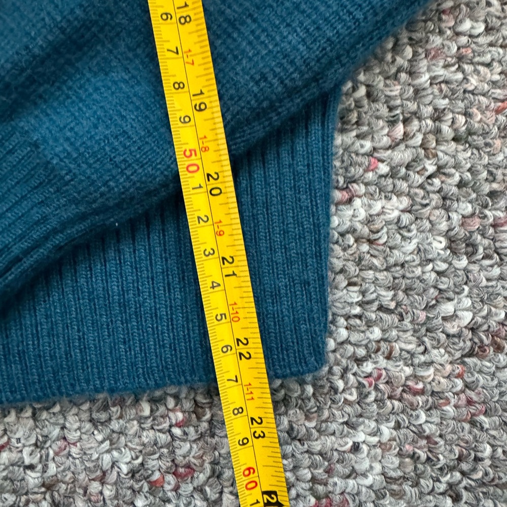 Banana Republic Merino Wool Luxury Teal Coastal Crew Neck Sweater XS Oversized - Picture 2 of 8